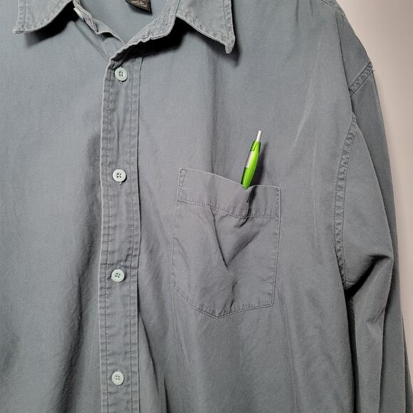 Express Button Up Gray Shirt XXL 100% Cotton Grunge Preppy Career Office Casual - Picture 2 of 7